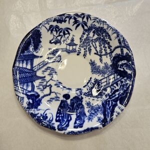 Saucer only - Blue Mikado by Royal Crown Derby.